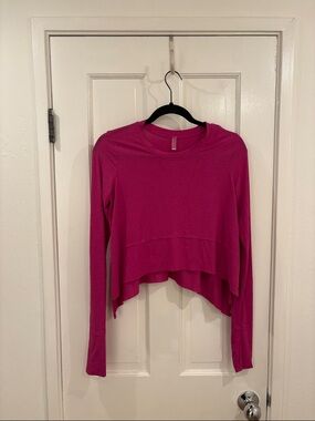 FP Movement Women's Magenta Long-Sleeve Layered Crop Top